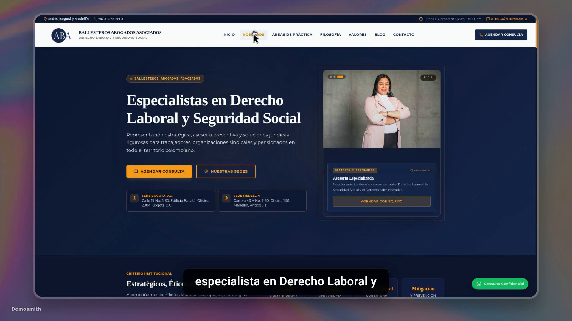 Ballesteros Abogados Website Walkthrough Demo