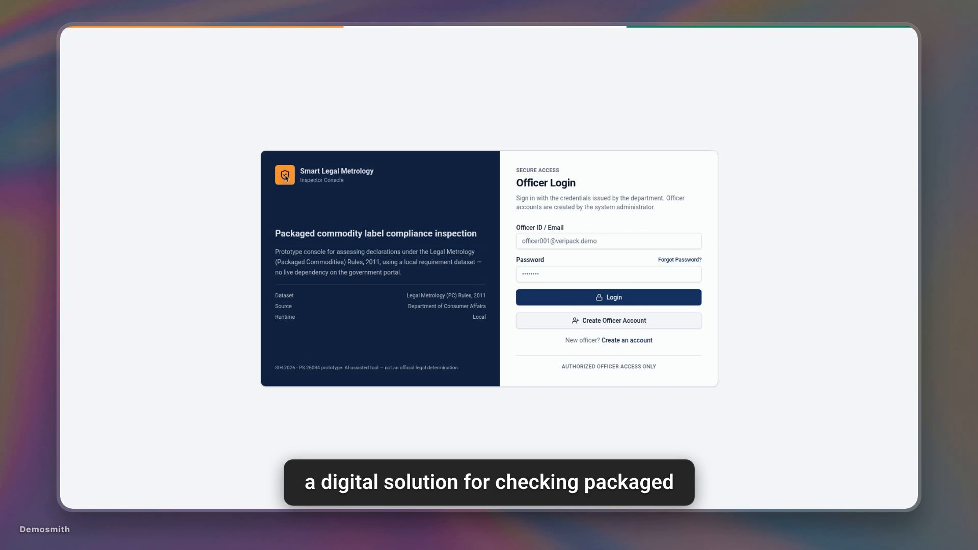 Veripack Compliance Verification Demo